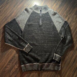 JB HOLT 100% Cotton Mock Neck Black and White Men's Sweater NWOT/SIZE XL